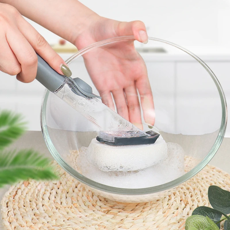 Kitchen Cleaning Tools Long Handle Dish Brush Liquid Soap Dispenser Cleaner  Dish Scrubber Brush Dishwashing Sponge Pot Wash Wipe