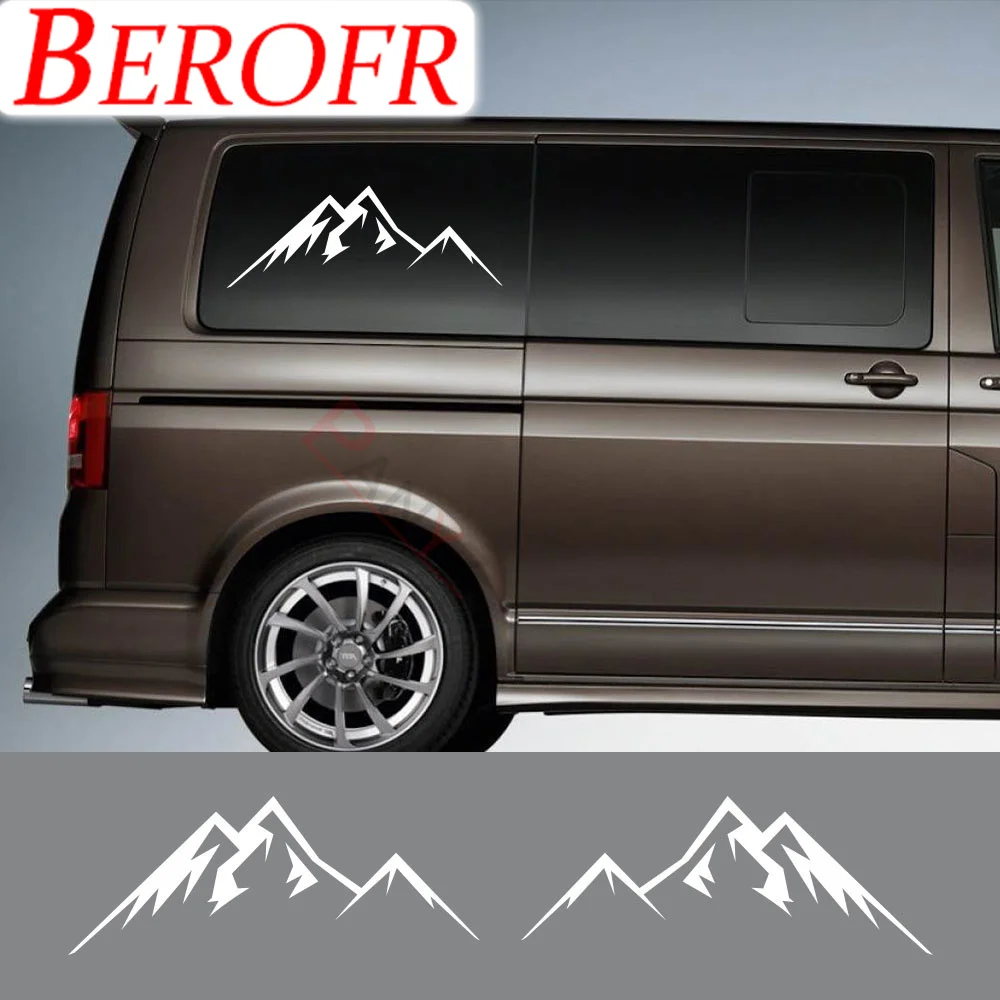 Per Volkswagen Vw Transporter T3 T4 T5 T6 2 Pezzi Adesivi Per Auto Camper Van Custom Mountain Graphics Decalcomanie In Vinile Accessori Per La Messa A