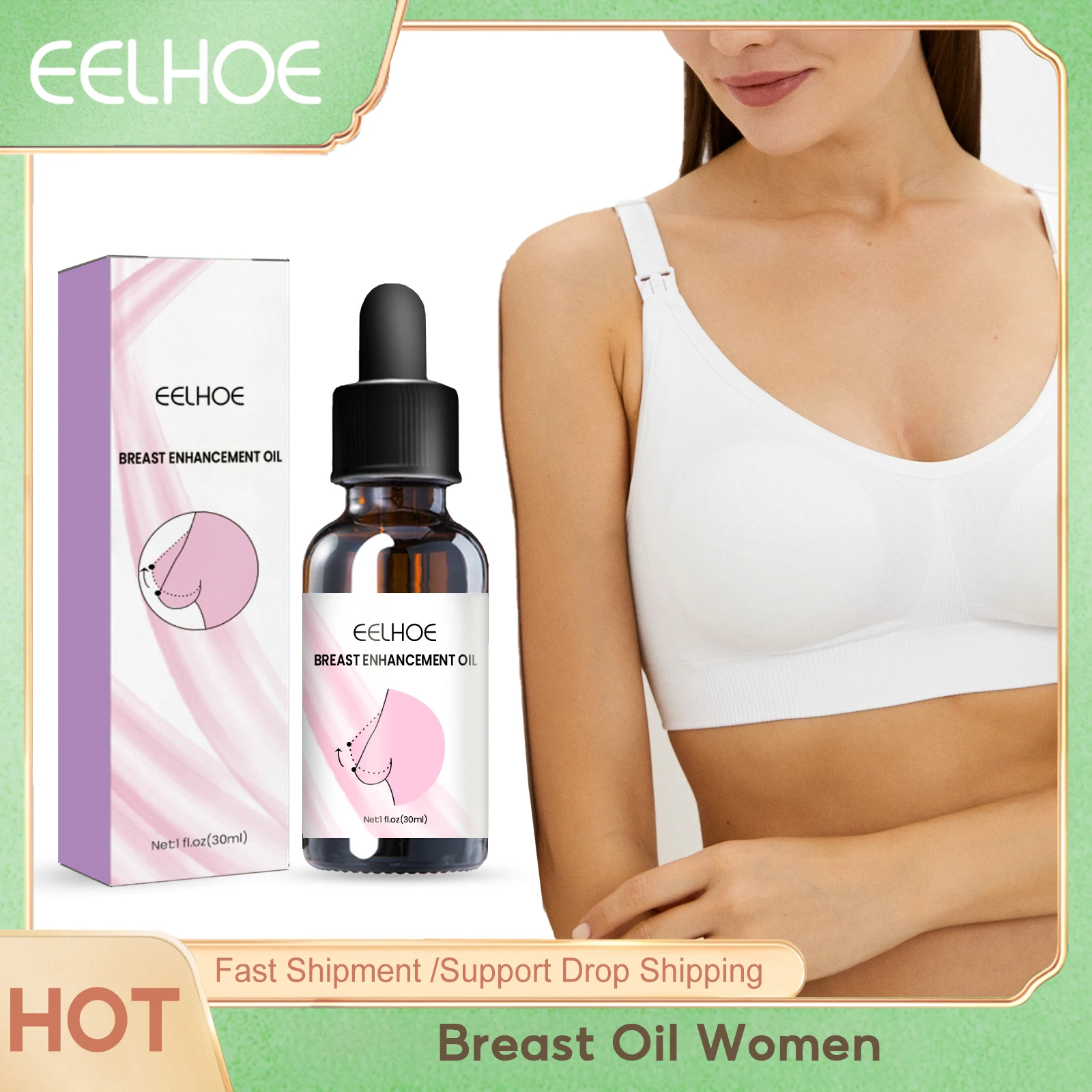 

EELHOE Breast Enlargement Essential Oil Lift Firming Boob Chest Enhancer Breast Plump Growth Massage Bigger Chest Body Care 30ml