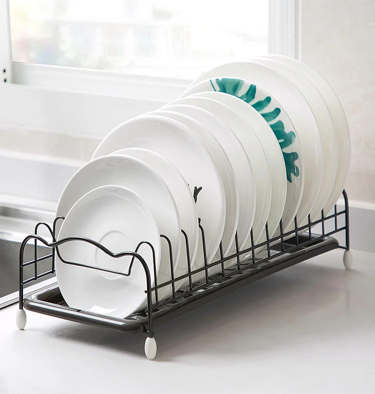 

Iron Kitchen Dish Drying Rack Holder with Tray Tableware Storage Shelf Plate Dish Rack Drainer Cabinet Kitchen Organizers