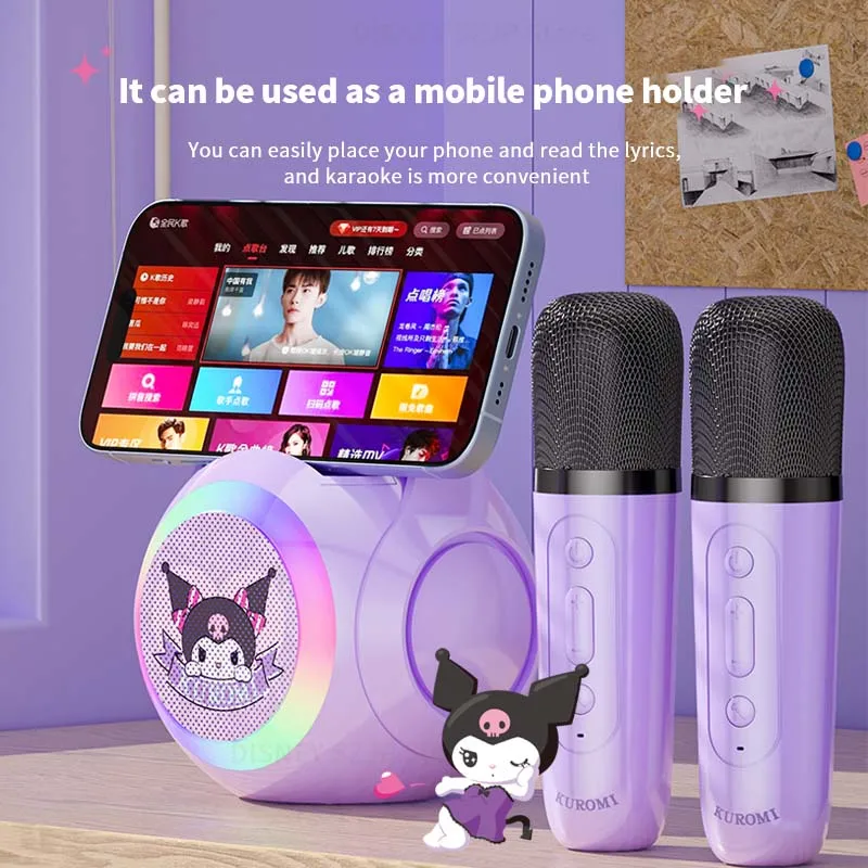 Sanrio Karaoke Bluetooth Speaker with Mic & LED Lights - Portable Family Singing Entertainment Gift