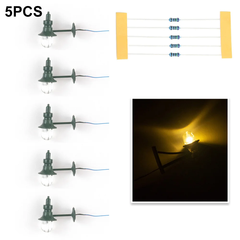 Railway Train Lamp Wall Lights White/warm HO Scale Railway Train Lamp Warm White 3V/12V LED Street Light Sand Table Model Garden 2