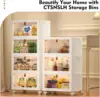 4 Tier Plastic Storage Bins and Boxes Organizer - Stackable with Lids for Bedroom, Living Room, Kitchen, Office - Foldable Conta 2