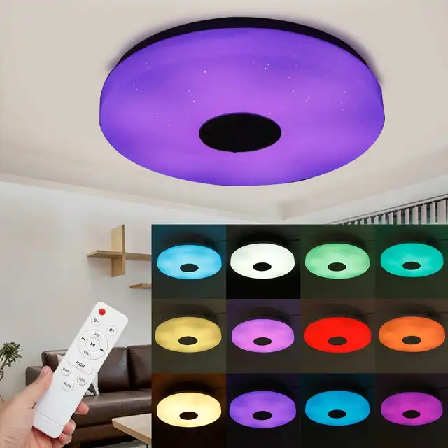 220V Modern RGB Dimmable LED Ceiling Light Home Lighting APP