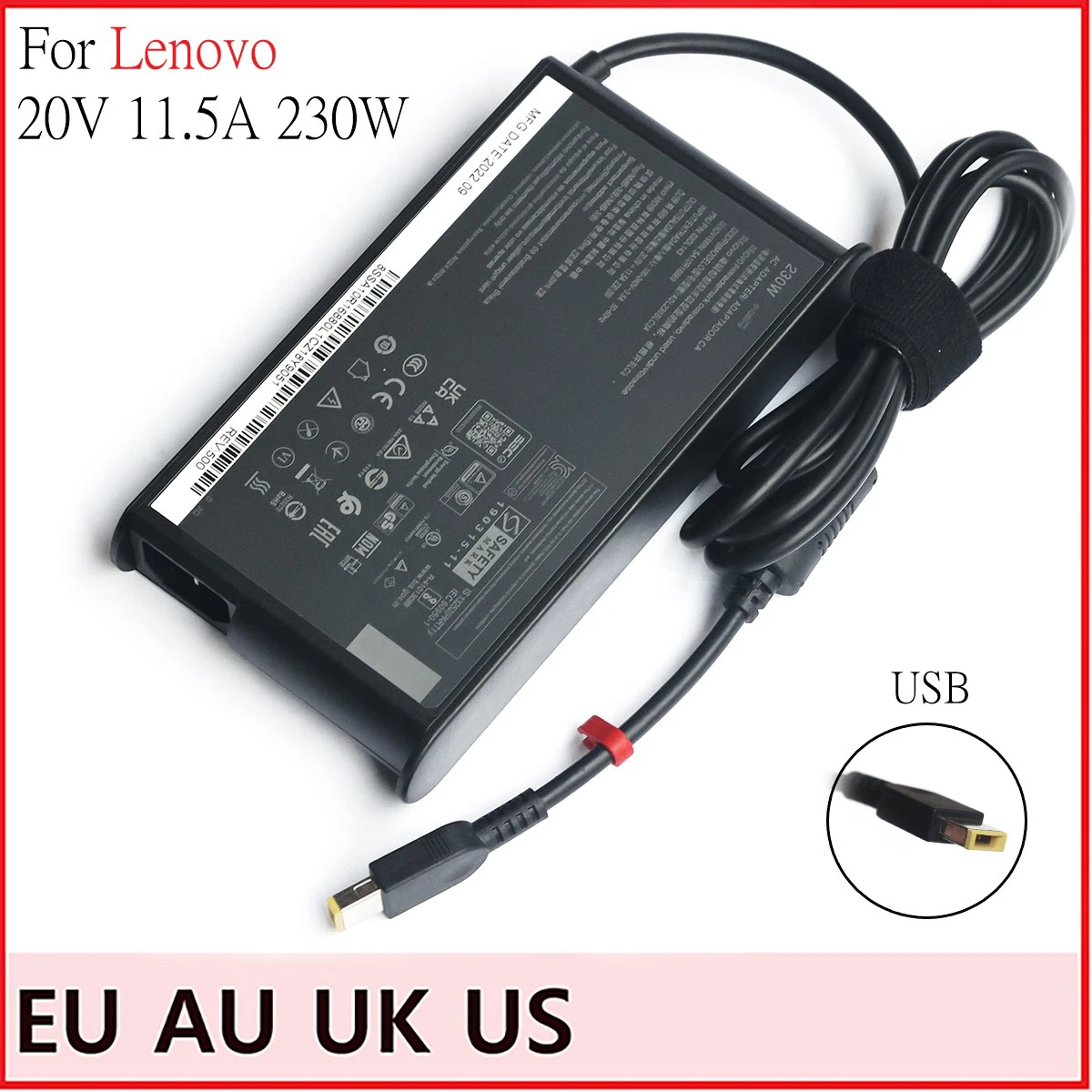 Adaptador ac para Lenovo Thinkpad W540 P71 P72 P73 Y900 Carregador de Alimentação Portátil 20v 11.5a 230w Adl230sdc3a Adl230slc3a