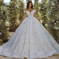 Luxury Wedding Dresses For Women 2025 Off The Shoulder Bridal Gowns Lace Appliques Robes Pretty Vestidos De Novia Customized 1