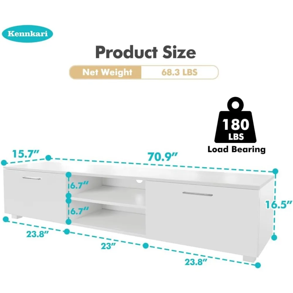 TV Stand for 50 55 60 65 70 75 Inch TV Entertainment Center for Living Room Modern Console with Storage Simple 3