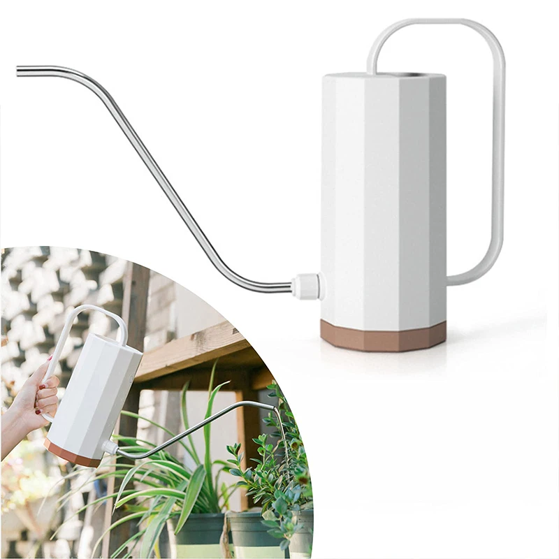 

1pc Gardening Plant Sprinkler Flower Pot Watering Can Long Spout Stainless Steel Curved Spout For Watering Flowers