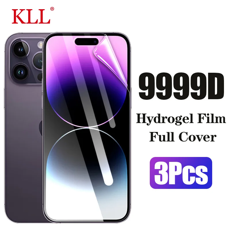 3Pcs Hydrogel Film Screen Protector For iPhone 14 13 12 Mini Full Cover