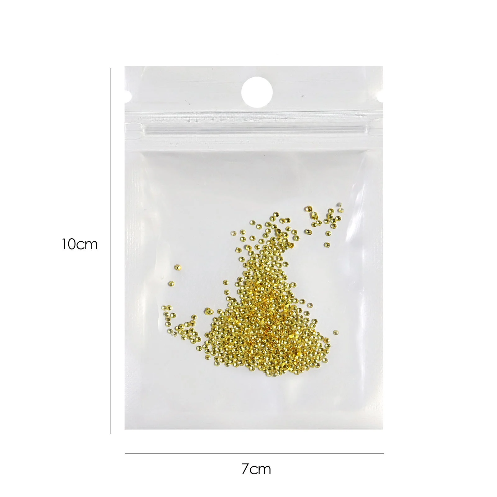 2 Packs Approx 2000pcs Gold Silver Mini Caviar Beads 0.8mm/1mm/1.2mm/1.5mm Half Round Metal Nail Studs Nail Art Decorations 6