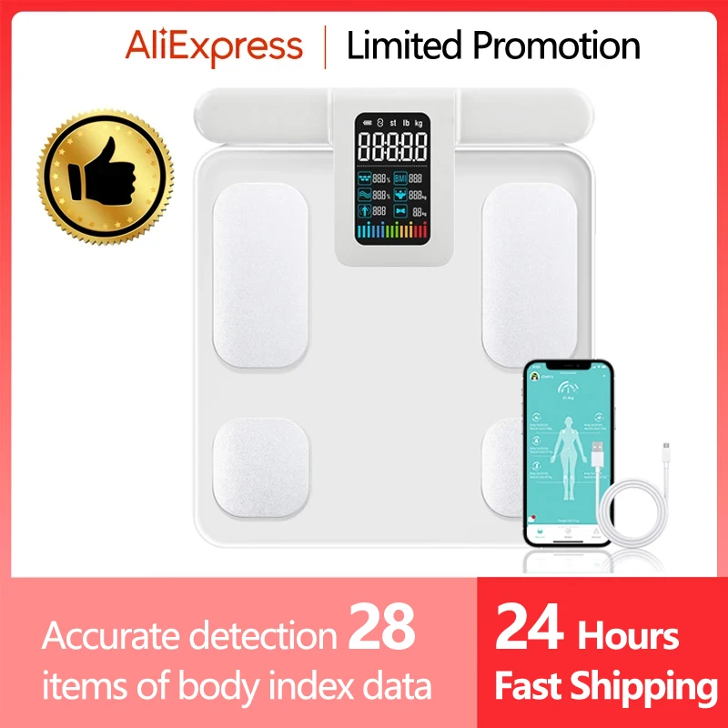 2023 Smart Bioimpedance Scale 8 Electrodes BMI Body Fat Scale Body Weight  Scale Professional Body Composition Scale Rechargeable - AliExpress