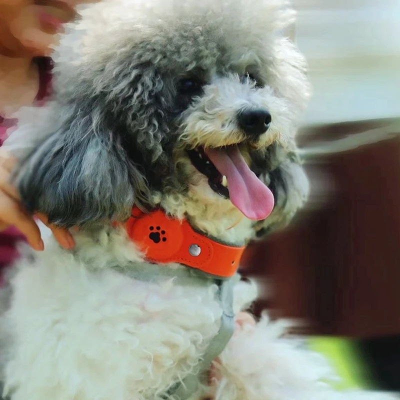 IP67 Waterproof Tracker Collar For Dogs Location Pet Tracking Smart Collar Waterproof Only Works With For Apple Find My Brown