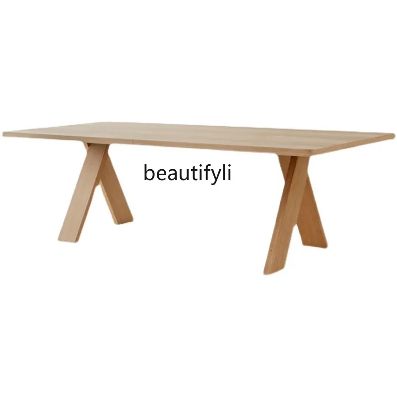 Nordic Minimalism Solid Wood Desk Creative Workbench Conference Table Desk Modern Household Dining Table garden dining table 120 170 x80x75 cm solid acacia wood