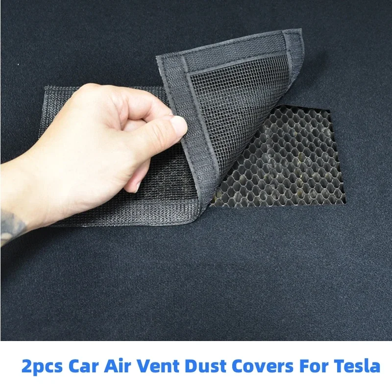 

2pcs Car Air Vent Anti-blocking Dust Cover Rear Seat Air Conditioning Outlet Covers for Tesla Model 3/Y 2017 2018 2019 2021