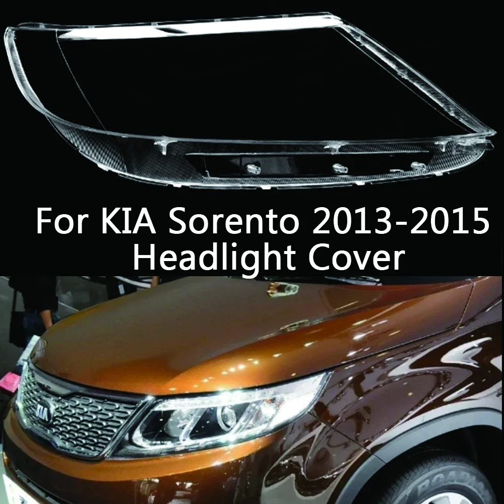 

For Kia Sorento 2013 2014 2015 Replacement Transparent Lampshade Lamp Shade Front Headlight Cover Glass Lens Shell Light Caps