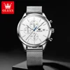 OLEVS 2881 Original Men's Watch Mesh Steel Strap Classic Small Dial Chronograph Calendar Wristwatch Luxury Quartz Watch for Man 4