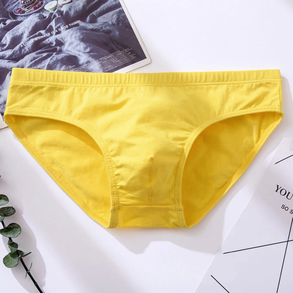 Sexy Mens Low Waist U Convex Briefs Men Cotton Underwear Underpants Comfortable Breathable Thongs T-Back Panties Bikini Bottom