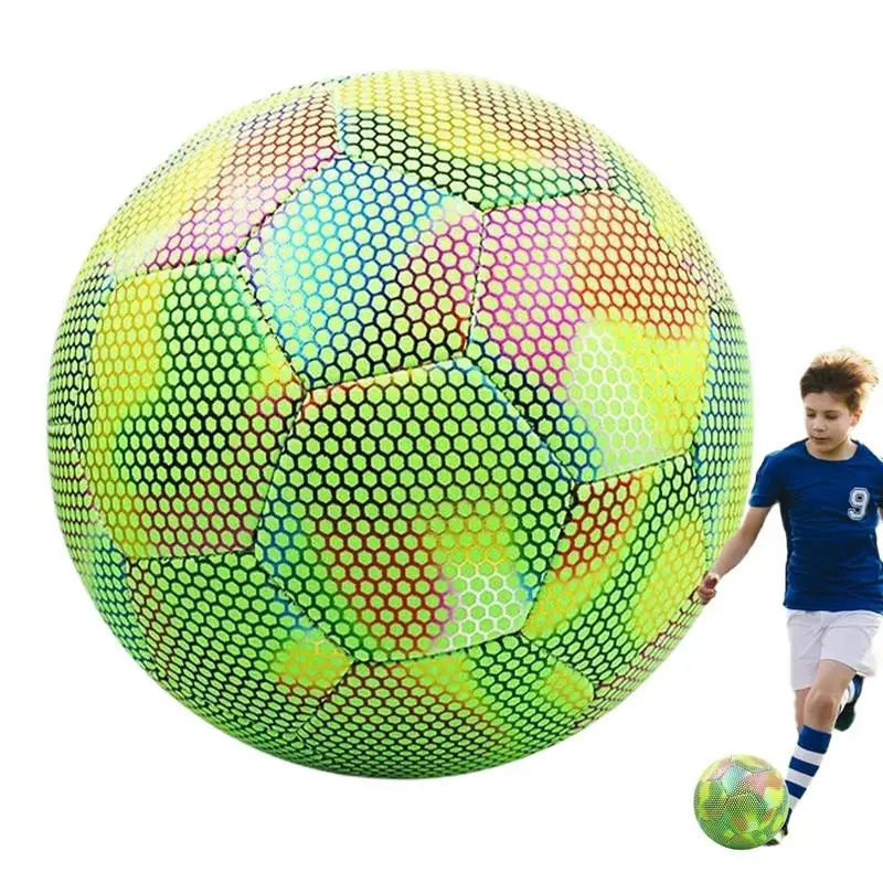 

Fluorescent Luminous Soccer Ball Adult Size 5 Child Glows In Dark Places After Absorbing Light Football