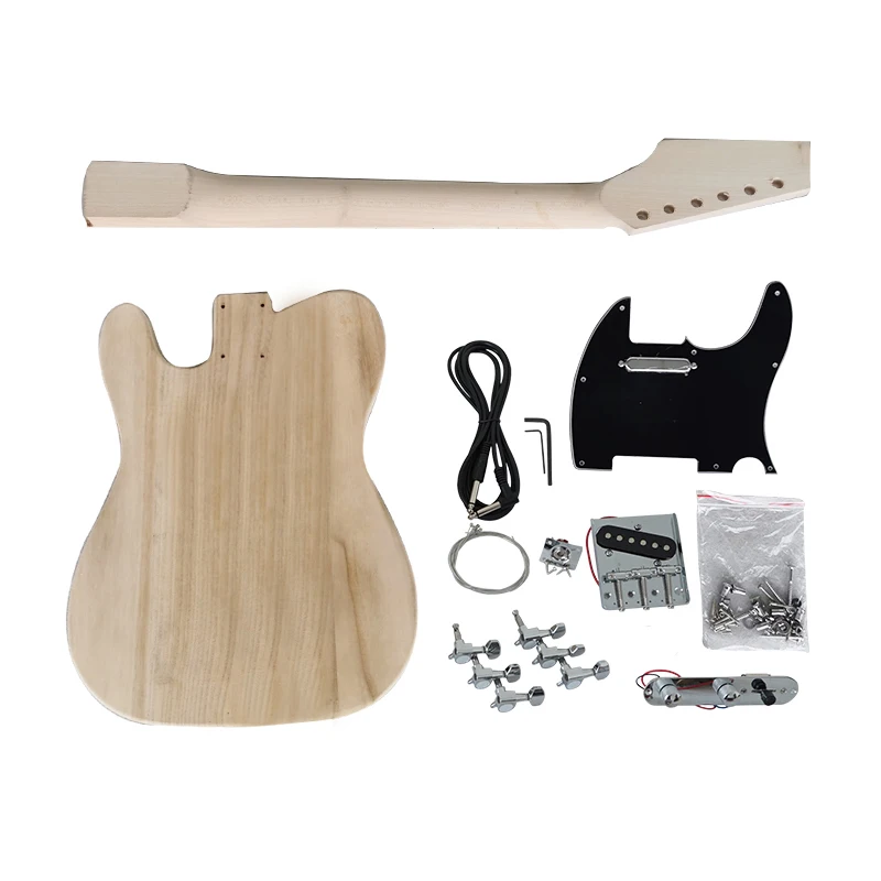 Solid Wood Tele Style Diy Electric Guitar Kit Acoustic Electric Guitar Headless Electric Guitar TL Unfinished