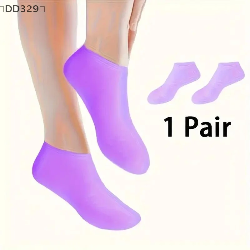 〔DD329〕1pair Silicone Moisturizing Foot Socks Dry Cracked Feet Foot Care Socks Spa Pedicure Socks Massage Moisturizing Gel Socks