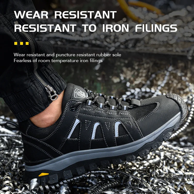 Work Shoes Non Slip Rubber Boots Comfortable Safety Shoes Man Work Shoes With Steel Toe Puncture Proof Safety Work Sneakers - Image 3
