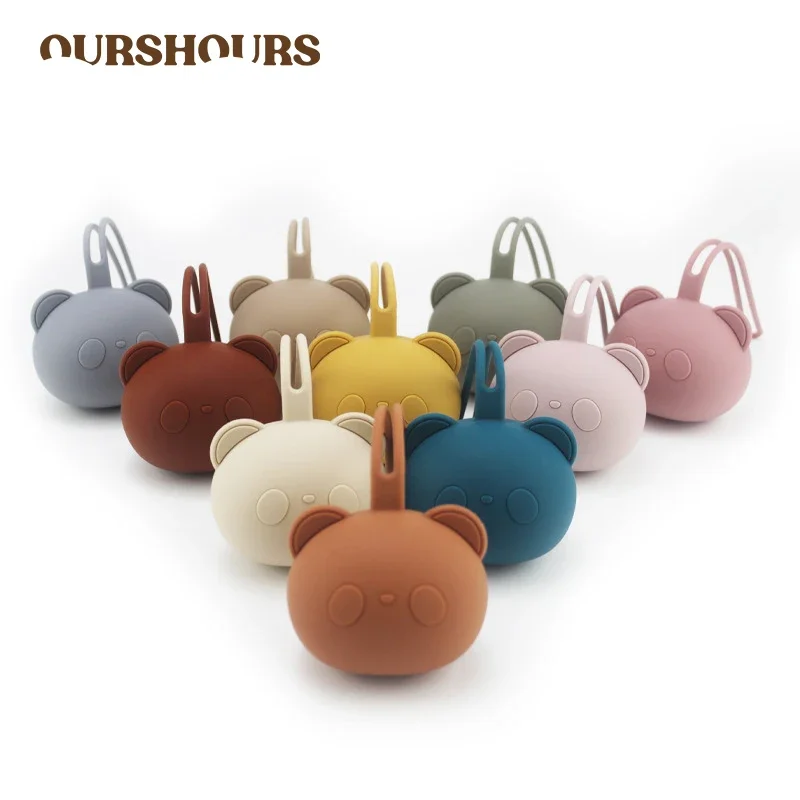 Food Grade Baby Silicone Pacifier Holder BPA Free Newborn Portable Soother Container Case Baby Cartoon Panda Nipple Storage Box silicone pacifier baby pacifier