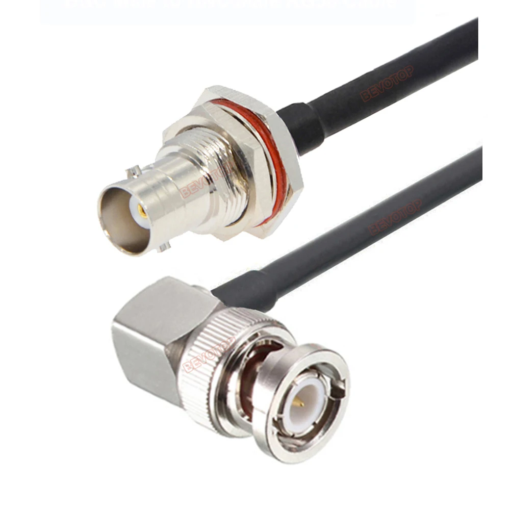 RG58 BNC Cable BNC Female Nut Bulkhead to Male Plug 50 Ohm RF Coaxial Extension Cable Pigtail Jumper