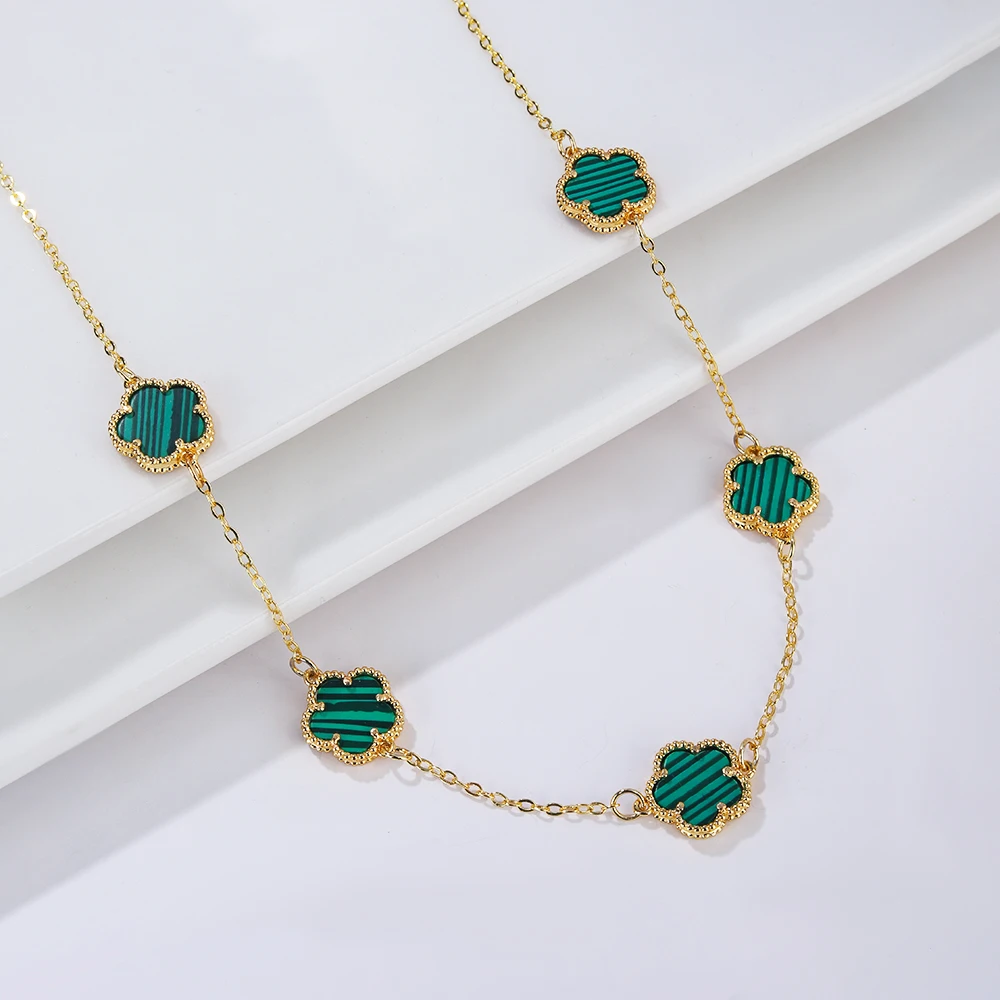 10 Colors Five-Leaf Flower Set Bracelet Necklace Women Jewelry Set For Daily Party Wear jewelry sets jewelry set