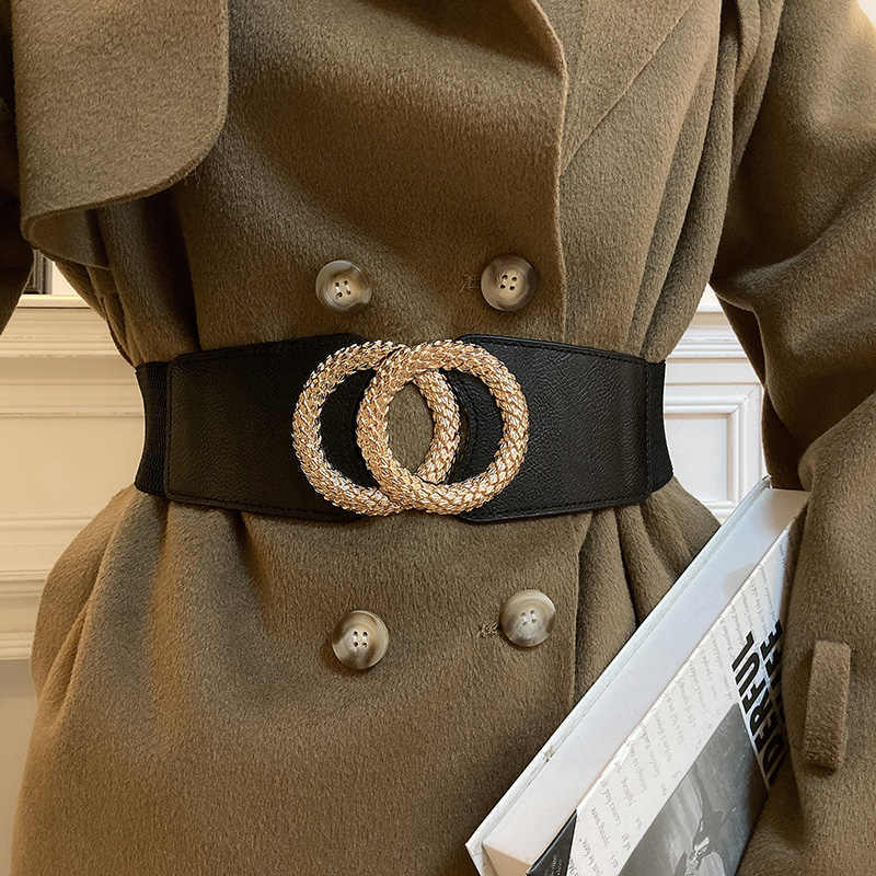 1gcs waist belt women's decorative coat wide matching dress simple versatile waist cincher loose elastic waist belt suitable for