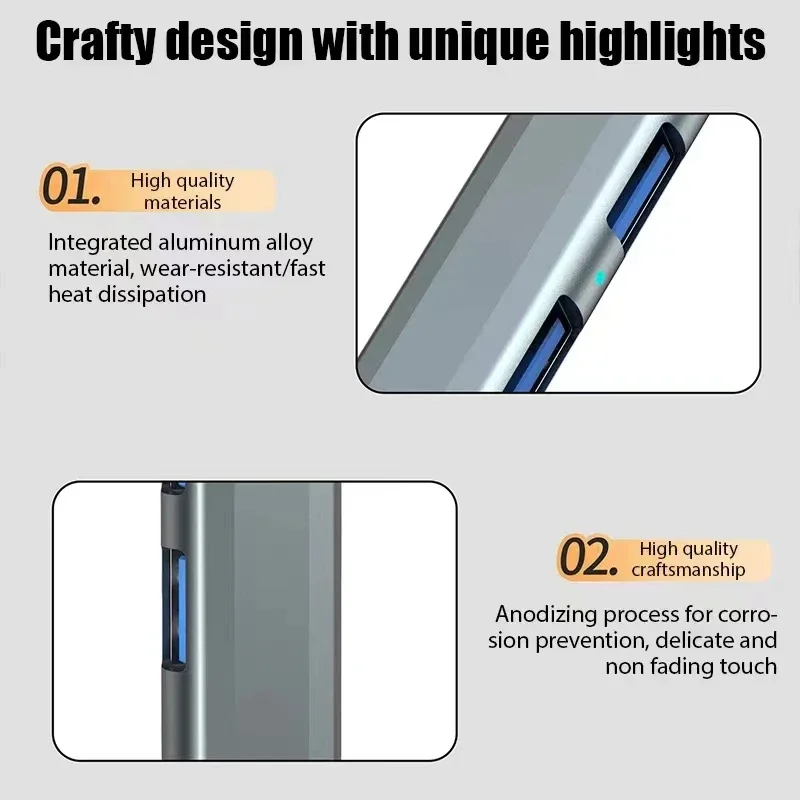 7 Ports USB 3.0 Type C HUB Expander Splitter High Speed OTG Adapter Docking Station For LaptopPC Ha Drive Mouse_voghion.com