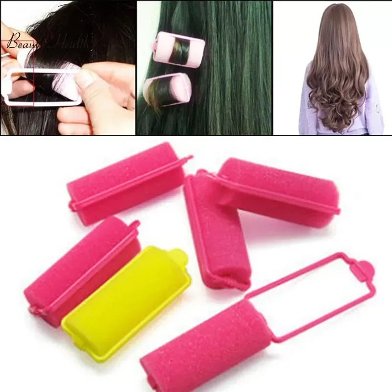 Hair Styling Tool Hair Curling Tools 12Pcs Buckle Soft Sponge Foam Hair Curler Roller Easy Curling Styling Salon Barber Hairdressing Hairstyling Twist