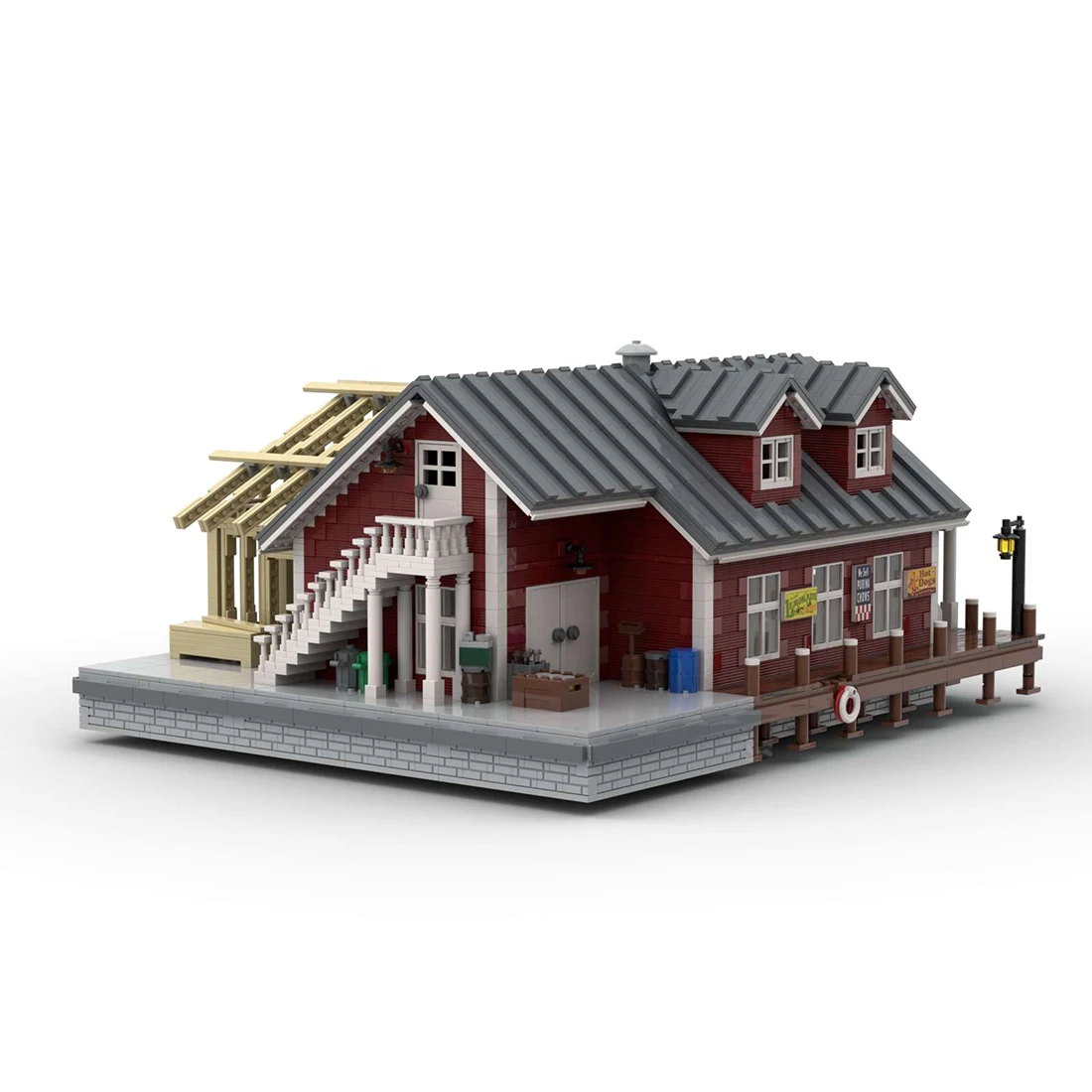 

5793pcs/set MOC-97313 Breakwater Pass Country Store Small Particles Building Blocks Set Designed And Authorized By jepaz