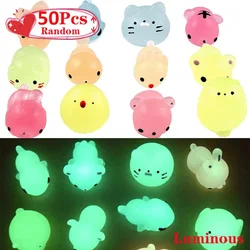 5-50Pcs NEW Glow Kawaii Toys Cute Animal Antistress Decompression Mochi Toy Soft Sticky Squishi Stress Relief  Funny Gift Toys