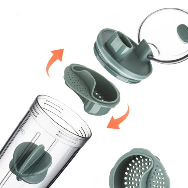 400ML Shaker Bottle with Ball BPA Free Plastic Protein Shakes Leakproof for Powder Workout Gym Sport 2