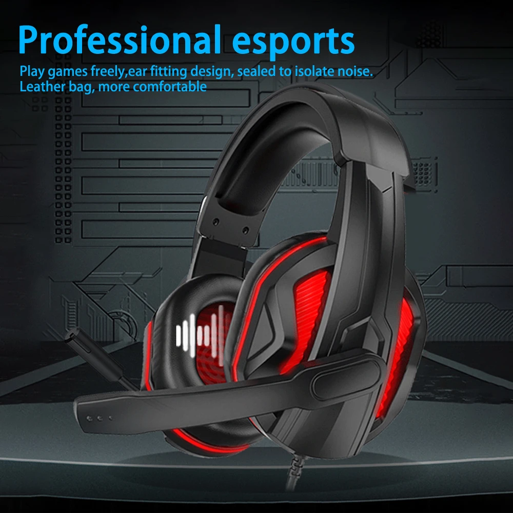 3.5mm Wired Gaming Headset PC Bass Stereo Gamer Headphones For PS4 Xbox One Phone Laptop Earphone Helmet With Microphone