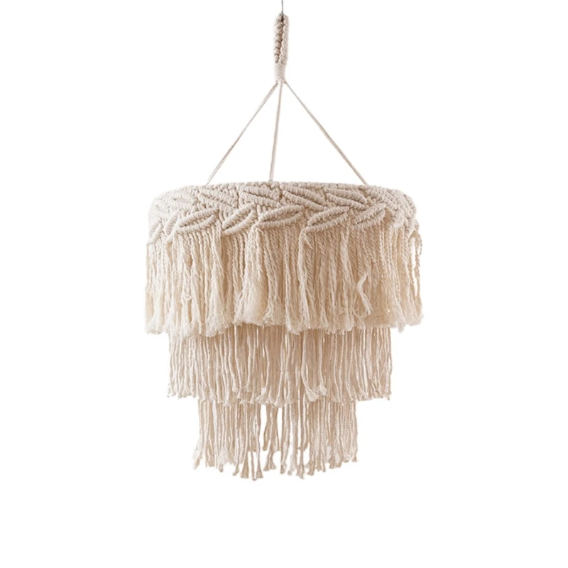 

270F Nordic Handmade Woven Lampshade Decorative Cover Supplies for Indoor Outdoor Garden Yard Decoration Supplies