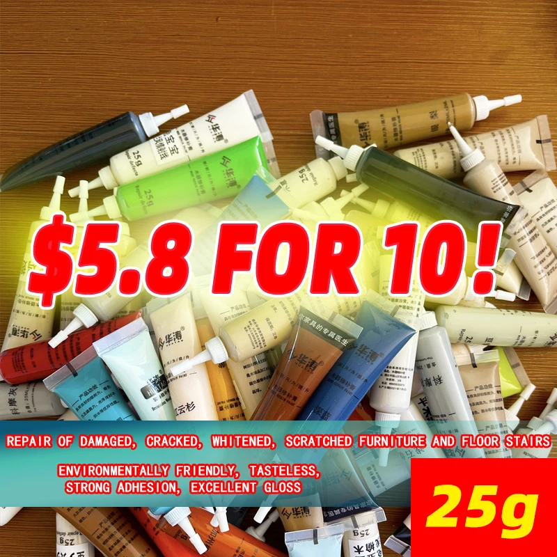 10 Pieces Repair Pen Wood Furniture Scratch Repair Paint Concealer Wooden Floor Putty Wood