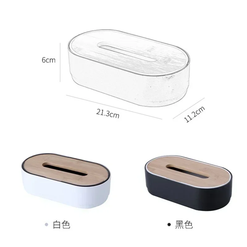 Tissue Box Holder Bamboo Cover Toilet Paper Box Napkin Holder Case Tissue Paper Dispenser Paper Towel Storage Box Tissue Boxes