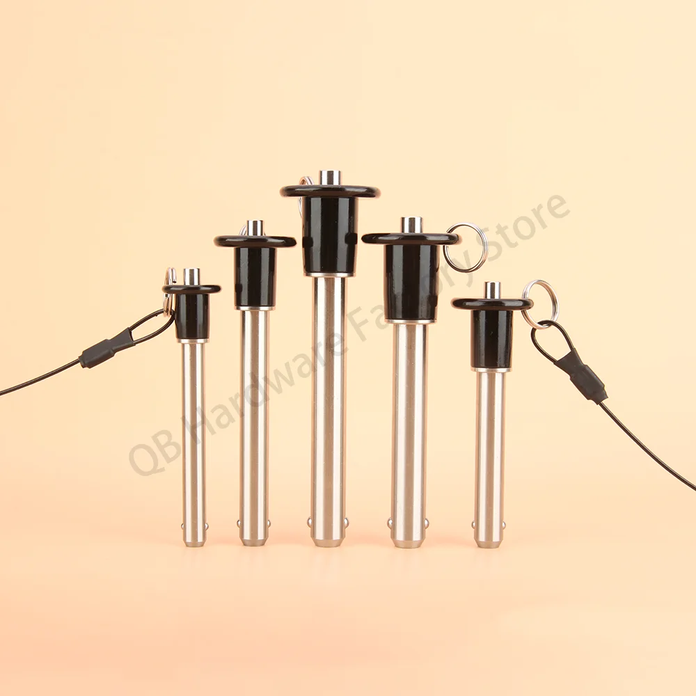 Stainless Steel Ball Lock Pins High Quality QB011 Locating Pins SUS304 Stainless Steel Quick Release Ball Lock Pin With Rope for use fastening