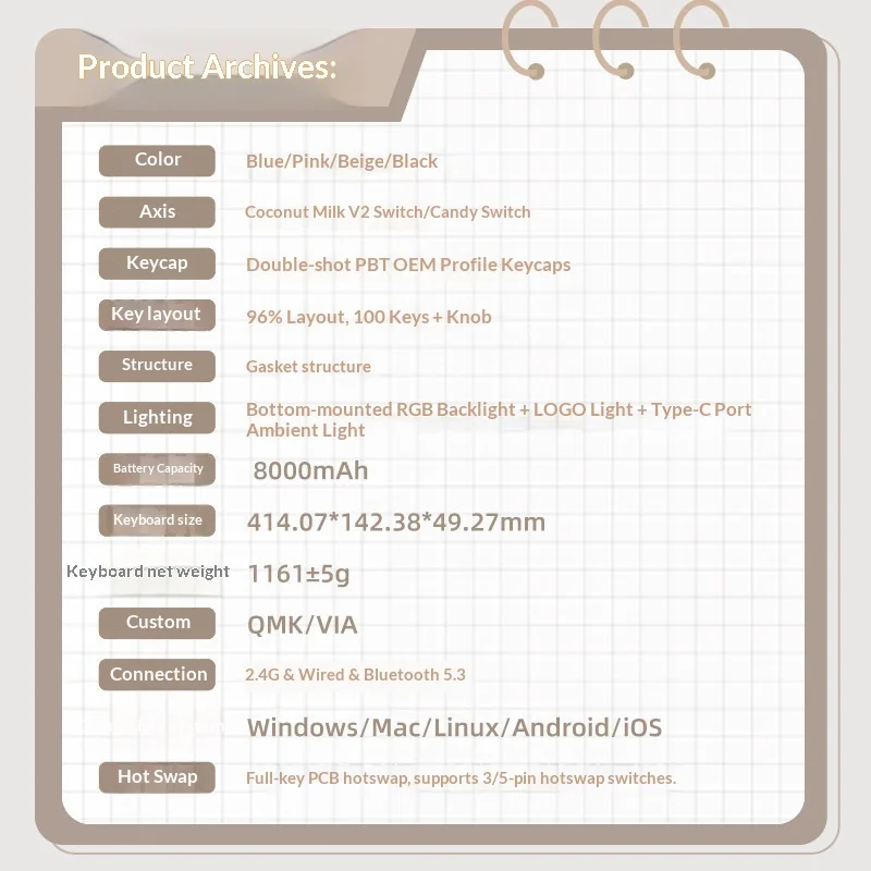 YUNZII B98 PRO QMK/VIA 98% 트라이 모드 무선 기계식 키보드 가스켓 마운트 8000mAh 배터리 핫스왑 가능 PBT 키캡 RGB