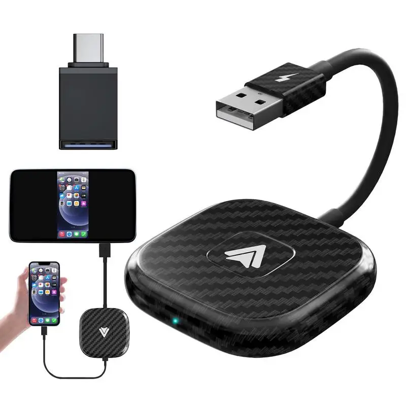 

Wireless Car Play Adapter Auto Wired To Wireless Converter Wireless Connection Fast Transmission Compatible With Most Phones 10.