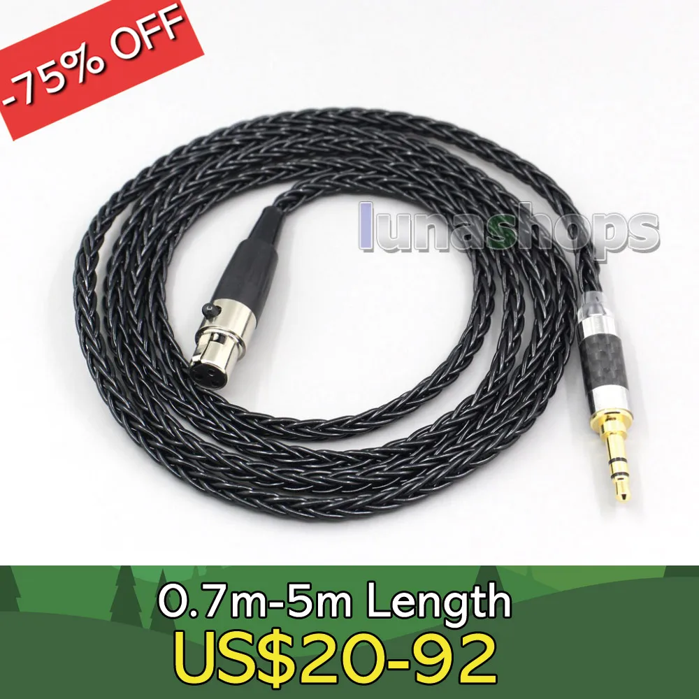 

8 Core Silver Plated Black Earphone Cable For AKG K712 K240S MK II K171 K271S K241 K175 K275 LN006579