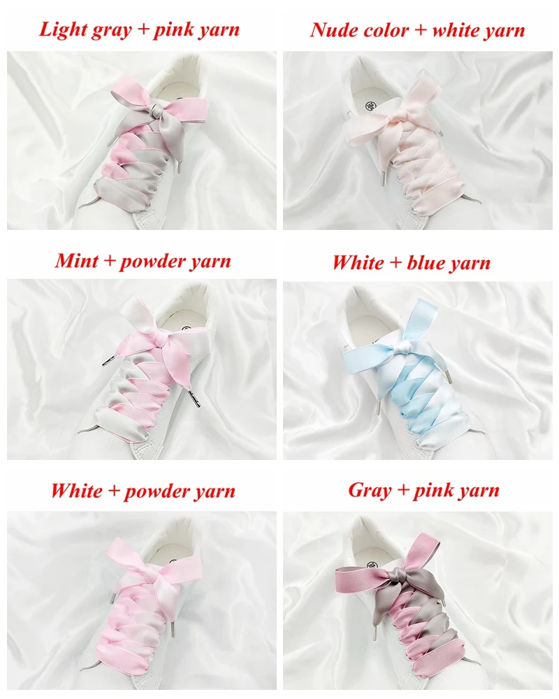 8 paires de lacets plats en organza de 120 cm pour baskets, chaussures 8 paires de lacets plats en organza de 120 cm pour baskets, chaussures