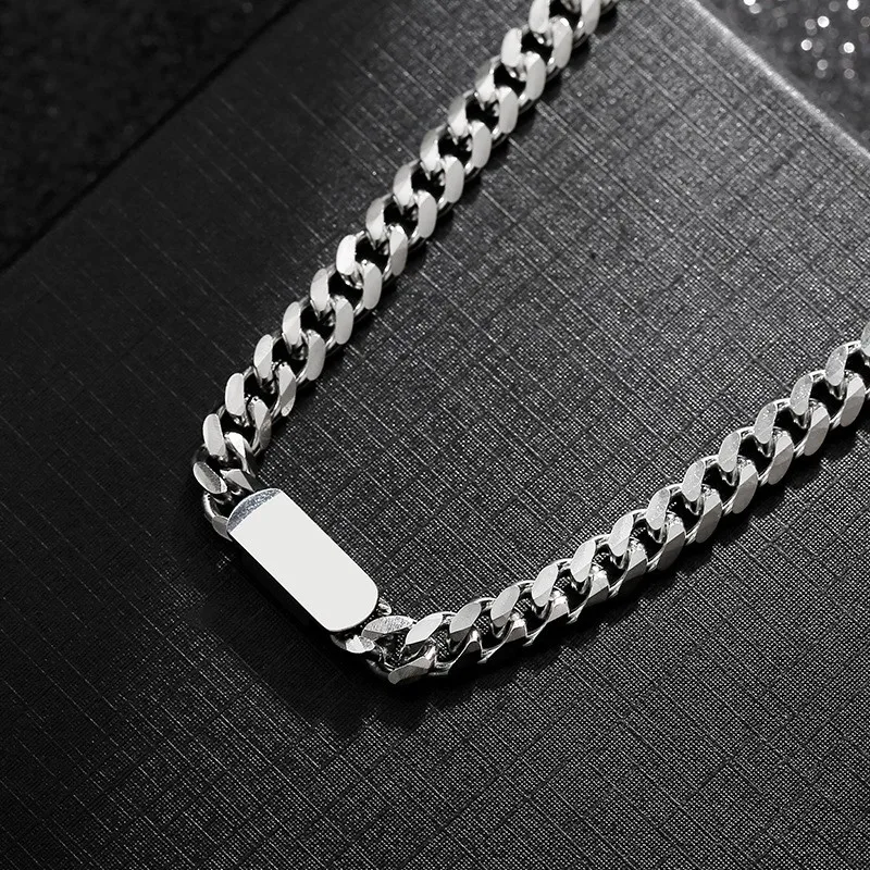 Miami Hip Hop Black and White Ceramic Cuban Chain Necklace Tide Brand High  Sense Fashion Titanium Steel Necklace Bracelet Set - AliExpress