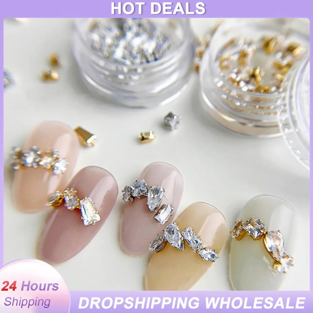 1 Box Crystal 3d Diamonds Nail Rhinestones Nail Jewelry Shiny Metal