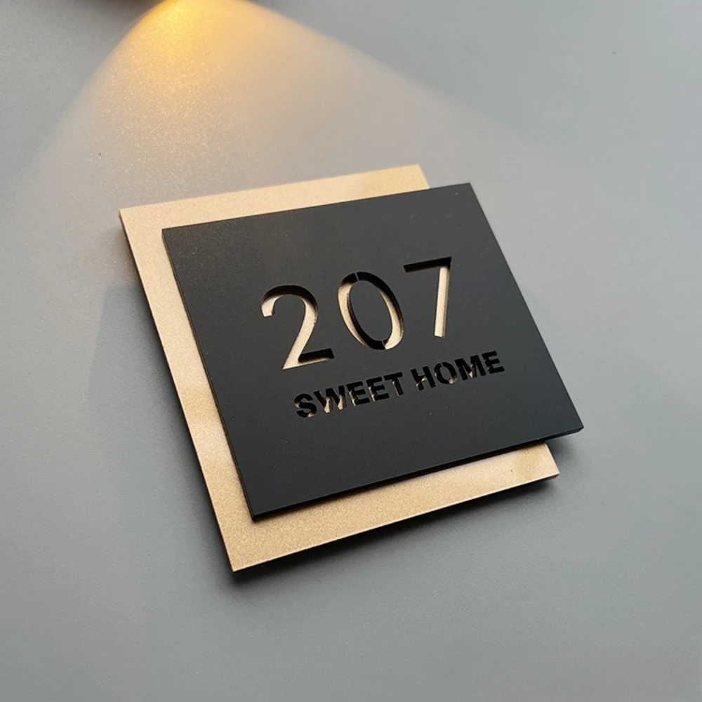 Black Custom Address Sign 2 | Custom Contemporary Black House Number 2