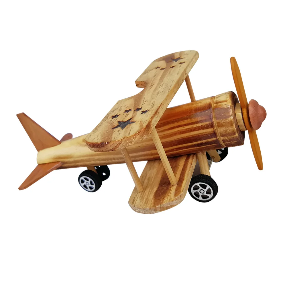 

Decoration for Living Room Wooden Plane Desktop Craft Cutainsforbedroom Ornament Airplane