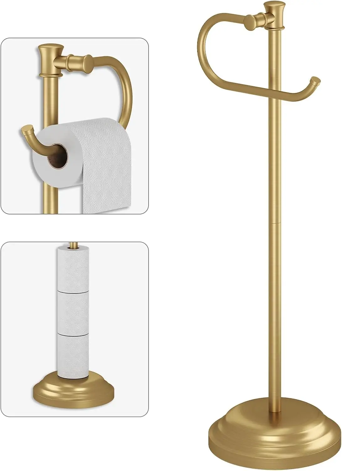 antique brass toilet paper holder stand
