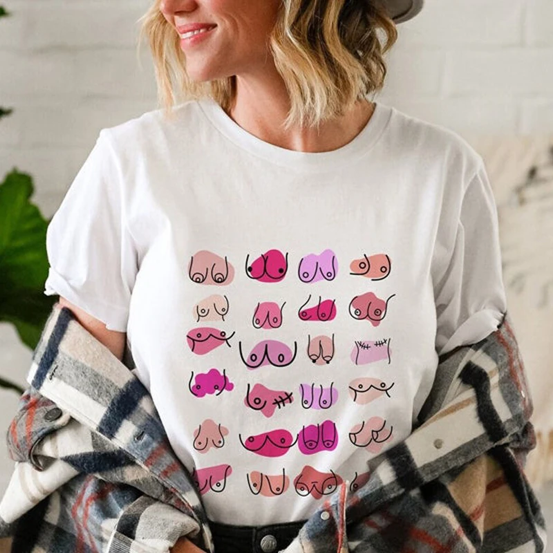 Brilliant Breasts Women Tops Feminist T Shirt Boob Body Positive Girl Power  Positivity Breastfeeding Funny Graphic Cute Kawaii Tees From Nickkyo010,  $29.61