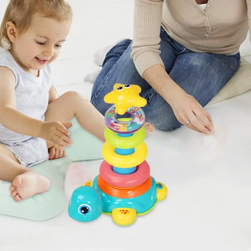

Children Stacking Ring Tower Kids Montessori Early Education Toys Montessori Shape Sorter Toy Interactive Baby Stacking Ring Toy